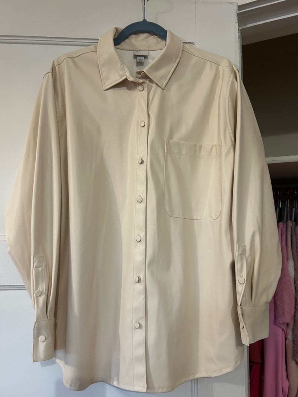 a new day Cream Button-Front Dress Shirt